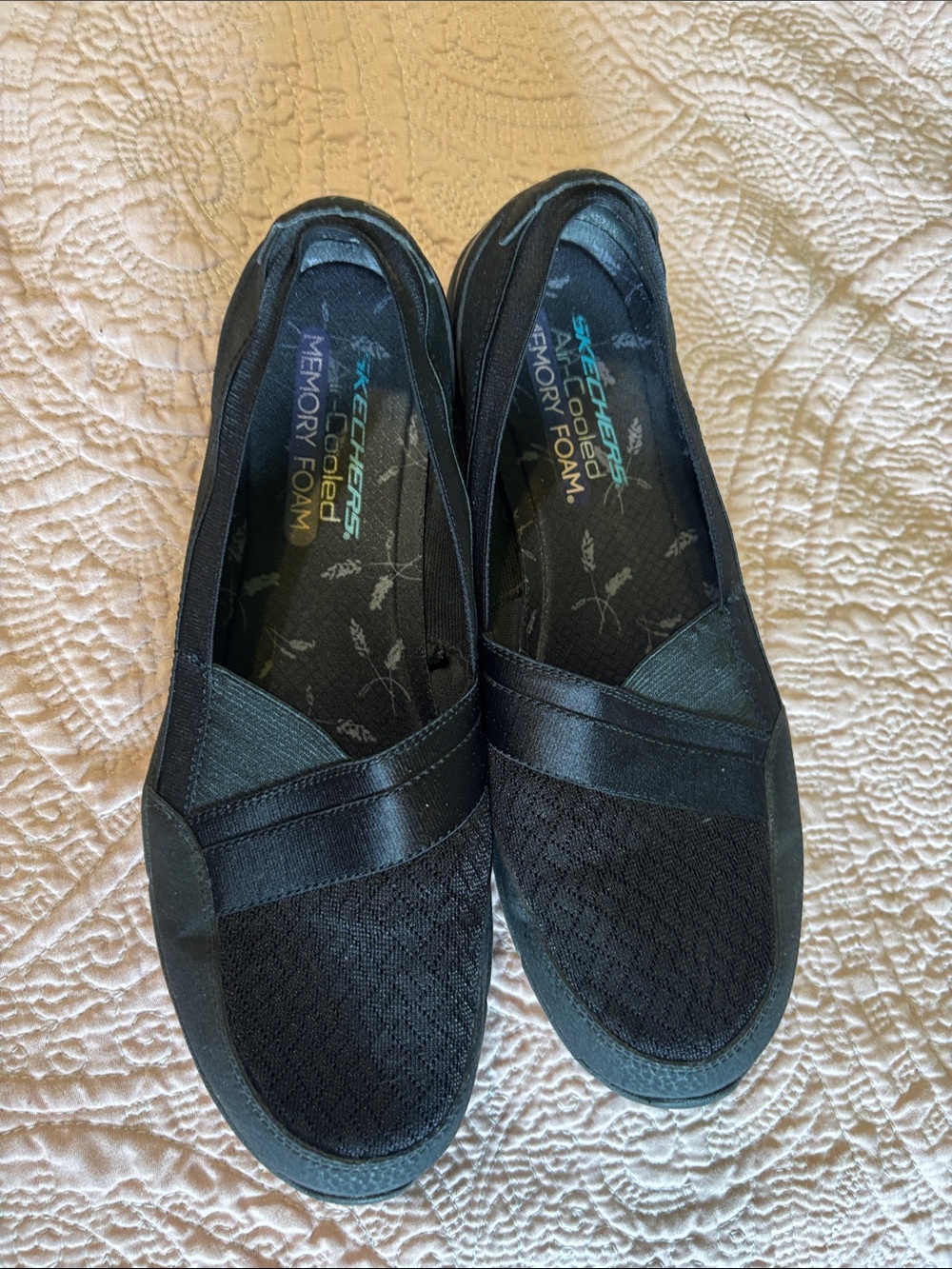 Skechers Women's Black Slip-On Memory Foam Loafers
